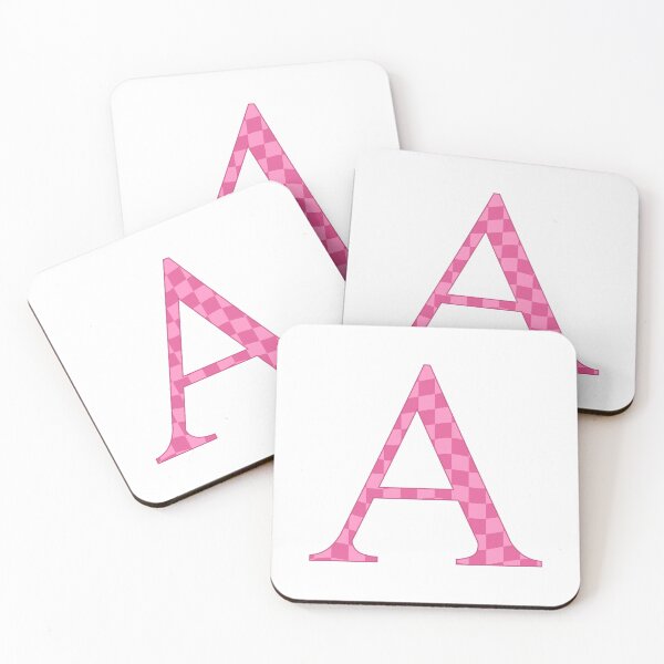 Item preview, Pink Checkered Pattern Letter A – Cute Girly Monogram Initial designed and sold by Nesstitches.