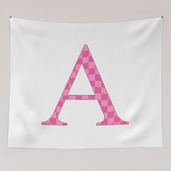 Item preview, Pink Checkered Pattern Letter A – Cute Girly Monogram Initial designed and sold by Nesstitches.