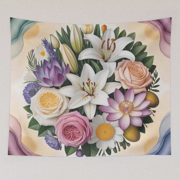 Item preview, Ecumenism Floral Mandala - Interfaith Symbolism with Lily, Lotus & Rose designed and sold by Pro AguiZoul Art.
