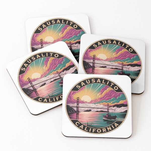 Item preview, Sausalito California: Golden Gate Bridge Bay Illustration designed and sold by CircinusStore.