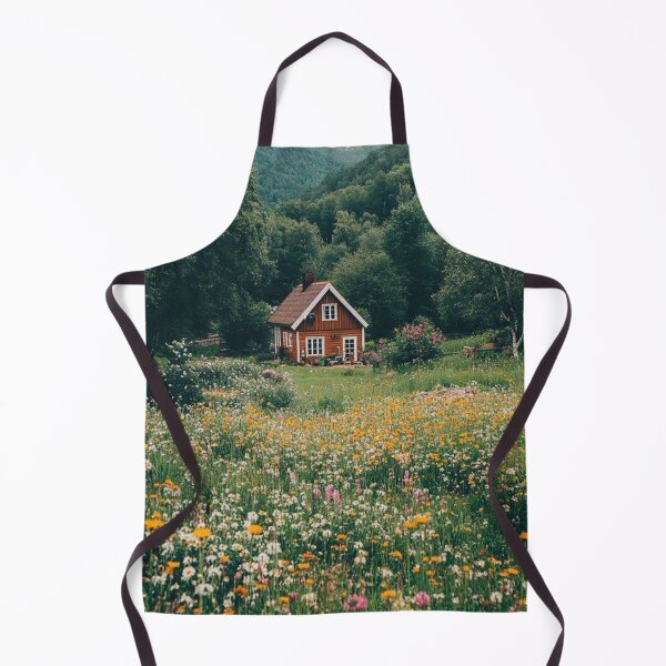 Item preview, Cozy Cottage in Wildflower Meadow Landscape designed and sold by VelvetPetalMia.