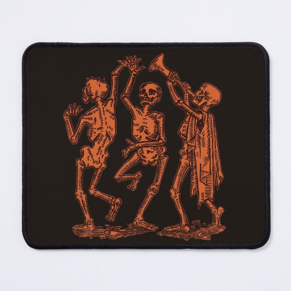 Item preview, Orange Medieval Danse Macabre – Gothic Skeleton Dance Illustration designed and sold by Dungeon-Shop.