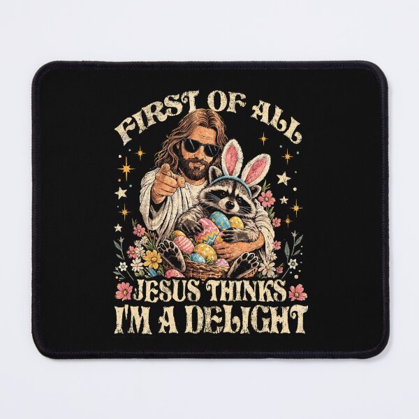 Item preview, Vintage Retro First of All Jesus Thinks I'm A Delight Funny Christian Faith Raccoon designed and sold by Ortigzitoun.