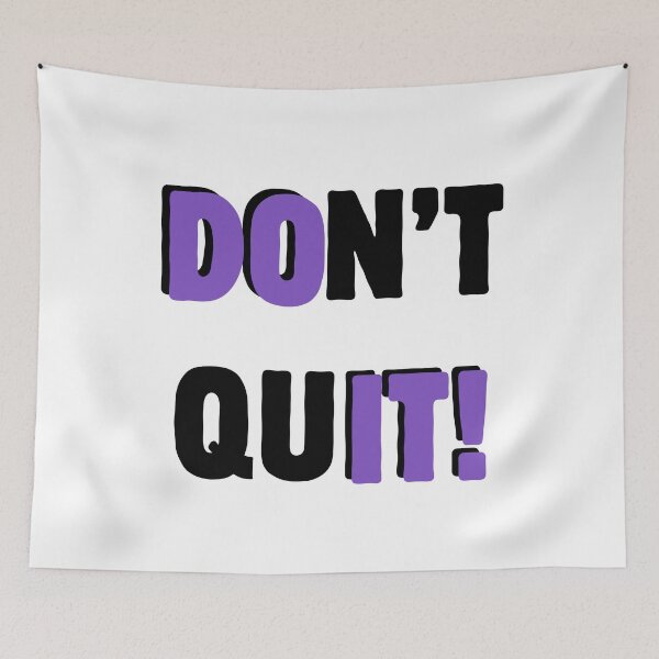 Item preview, Don't Quit – Motivational Typography Quote with Purple Accent black designed and sold by A-Szczesniak.