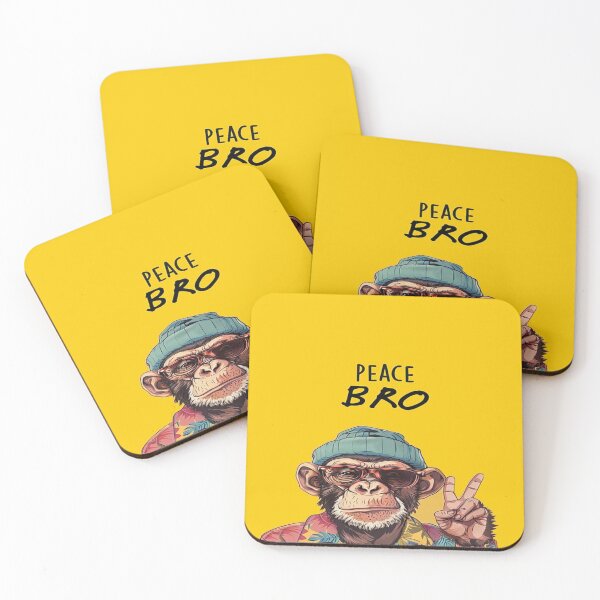 Item preview, Peace Bro Cool Monkey – Hipster Chimpanzee Peace Sign Illustration designed and sold by sumithrathod.
