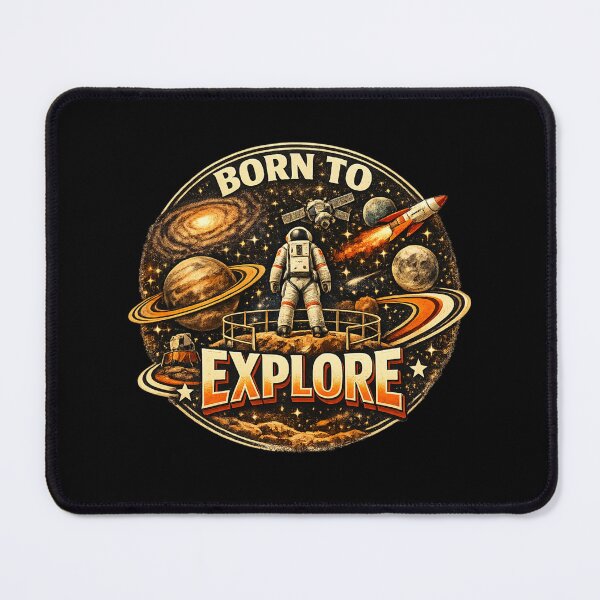 Item preview, Born to Explore - Vintage Retro Space Poster designed and sold by MKreative Studio.