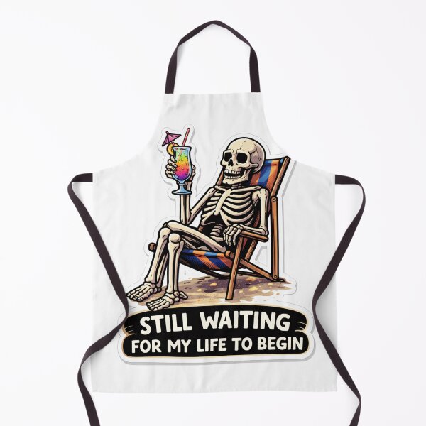 Item preview, Still Waiting For My Life To Begin Skeleton Sticker designed and sold by MarchyStudio.