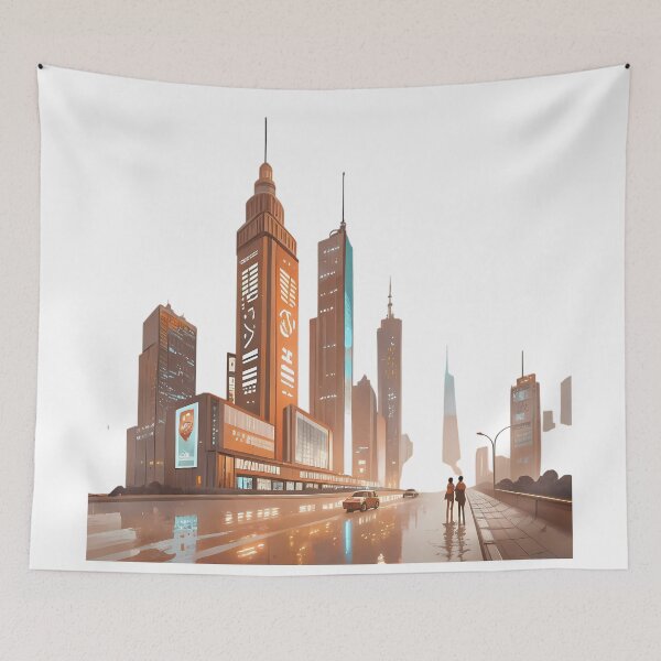 Item preview, City Futuristic Landscapes Illustrations Sports Culture Life World designed and sold by ART ATTACK ZONE.