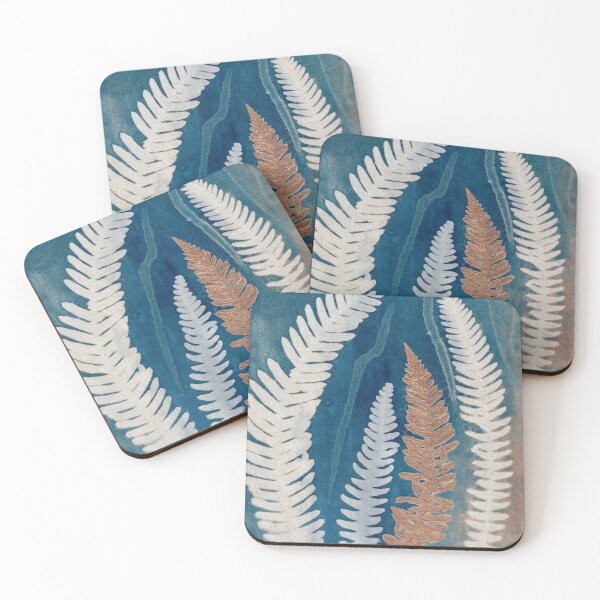 Item preview, Gold Fern Cyanotype Botanical Print designed and sold by NicoleGiger.Studio.