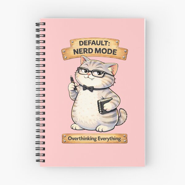 Item preview, Funny Cat Default Mode Nerd Mode Overthinking Humor designed and sold by Mindworx21.