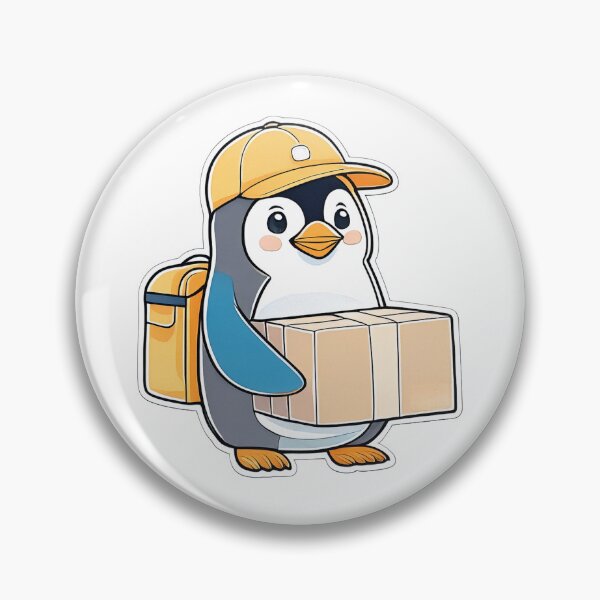 Item preview, Cute Penguin Delivery Courier Holding Package With Backpack designed and sold by ChernivtsiSkoda.