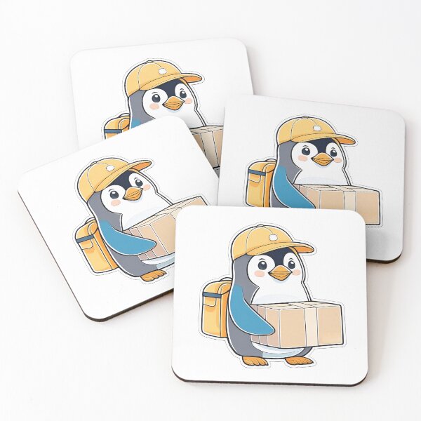 Item preview, Cute Penguin Delivery Courier Holding Package With Backpack designed and sold by ChernivtsiSkoda.
