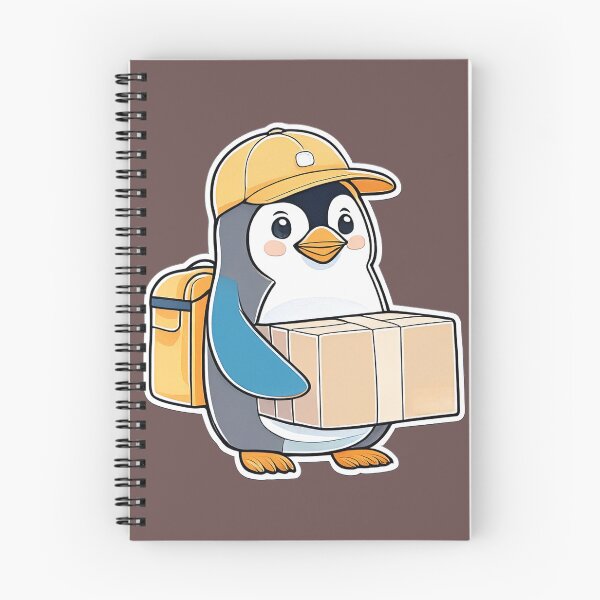 Item preview, Cute Penguin Delivery Courier Holding Package With Backpack designed and sold by ChernivtsiSkoda.