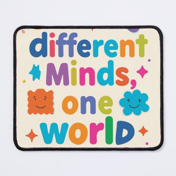 Item preview, Different Minds One World | Neurodiversity Inclusion Quote designed and sold by YvkafromPoland.