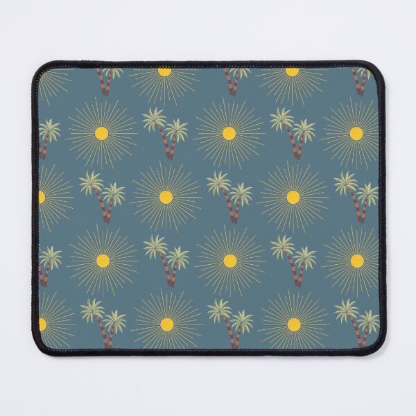 Item preview, Retro Oasis Palms & Suns - Mid-Century Tropical Desert Pattern in Denim Blue designed and sold by NoemiMarozsan.