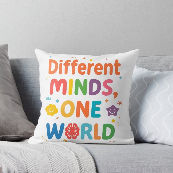 Item preview, Different Minds One World | Neurodiversity Inclusion Quote designed and sold by YvkafromPoland.