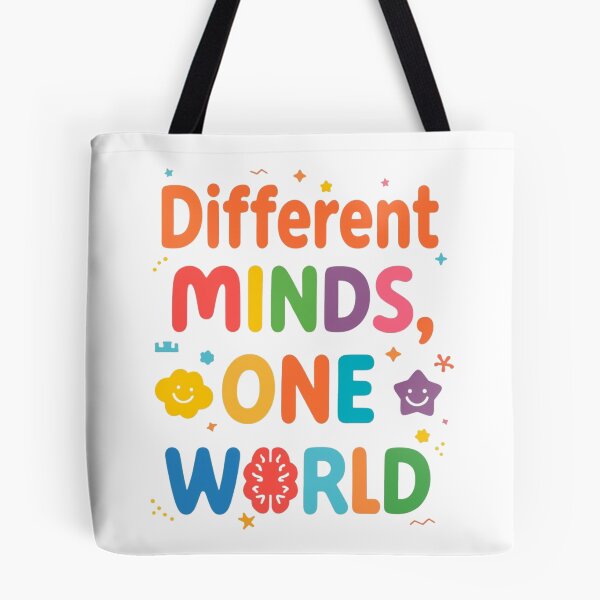 Item preview, Different Minds One World | Neurodiversity Inclusion Quote designed and sold by YvkafromPoland.