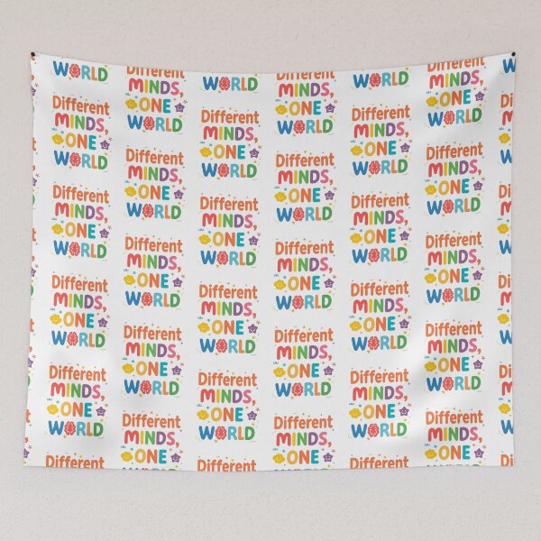 Item preview, Different Minds One World | Neurodiversity Inclusion Quote designed and sold by YvkafromPoland.