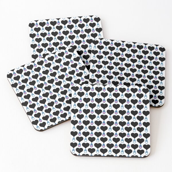 Item preview, Black Blue White & Pink Love Teardrops on White designed and sold by Digitalmyth's Designs.