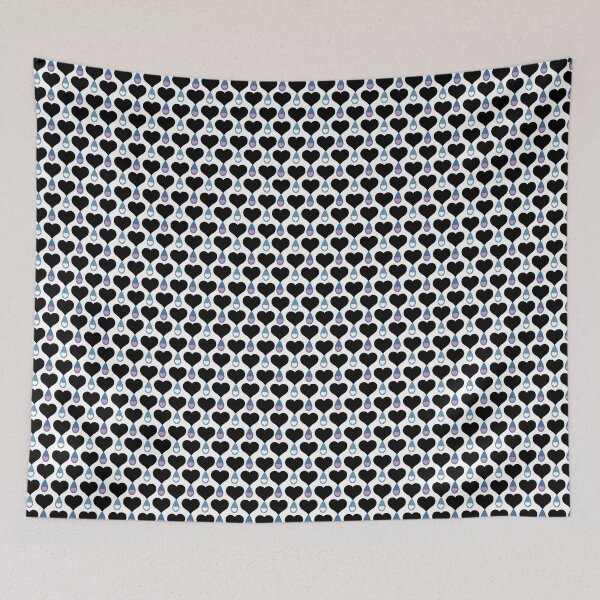 Item preview, Black Blue White & Pink Love Teardrops on White designed and sold by Digitalmyth's Designs.