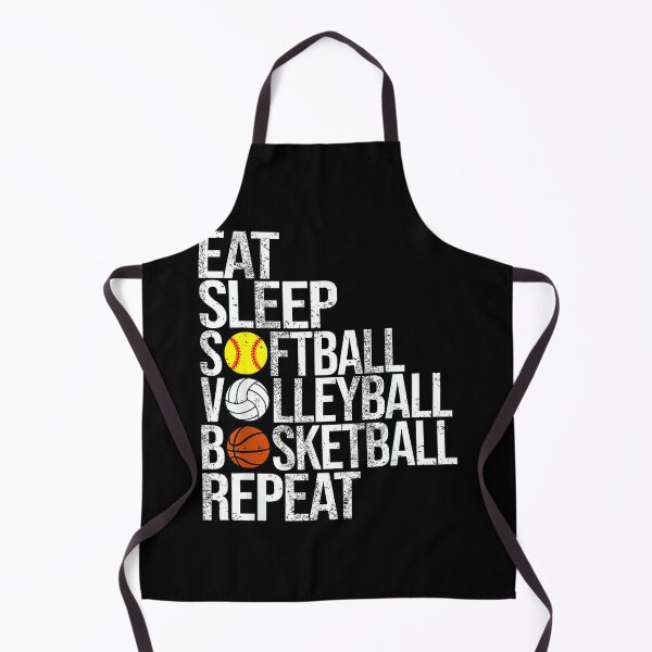 Item preview, Eat Sleep Softball Volleyball Basketball Repeat Funny Sport designed and sold by StephanieSBeama.