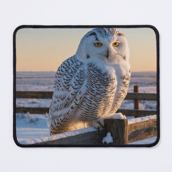 Item preview, Snowy Owl on a Winter Fence designed and sold by adill72.