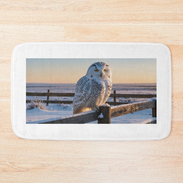 Item preview, Snowy Owl on a Winter Fence designed and sold by adill72.