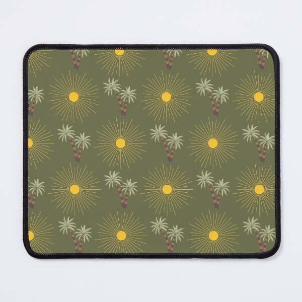 Item preview, Retro Oasis Palms & Suns - Mid-Century Tropical Desert Pattern in Olive Green designed and sold by NoemiMarozsan.