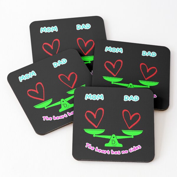 Item preview, Mom vs Dad The Heart Has No Sides Funny Parenting Black Version designed and sold by TheItaliandilemma.