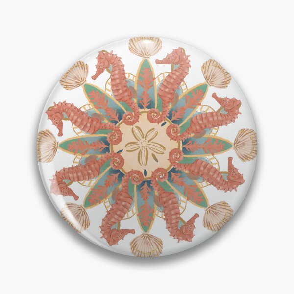 Item preview, Seahorses & Sand Dollars Mandala designed and sold by Katie Morris Art.