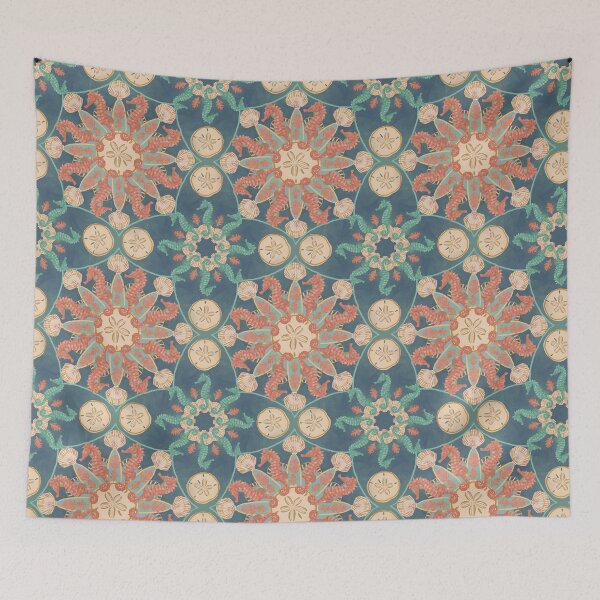 Item preview, Seahorses & Sand Dollars Mandala designed and sold by Katie Morris Art.