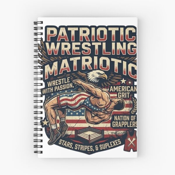 Item preview, Stars, Stripes, & Suplexes - Patriotic American Wrestling Vintage Art designed and sold by Wear Sculpt.