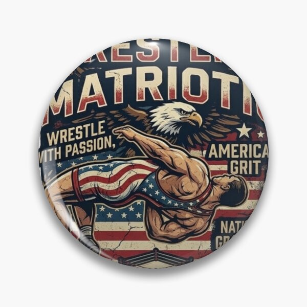 Item preview, Stars, Stripes, & Suplexes - Patriotic American Wrestling Vintage Art designed and sold by Wear Sculpt.