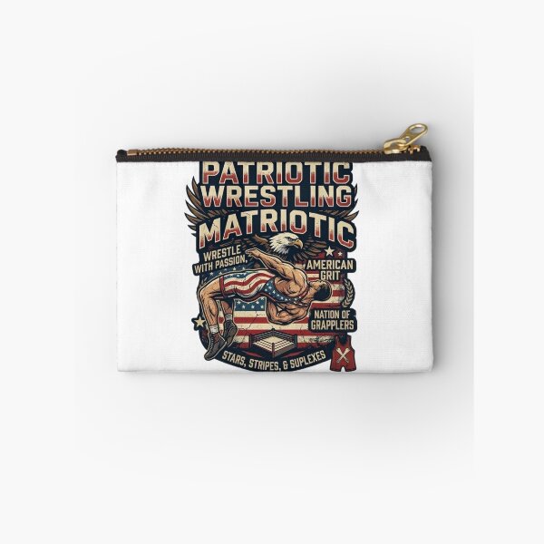 Item preview, Stars, Stripes, & Suplexes - Patriotic American Wrestling Vintage Art designed and sold by Wear Sculpt.