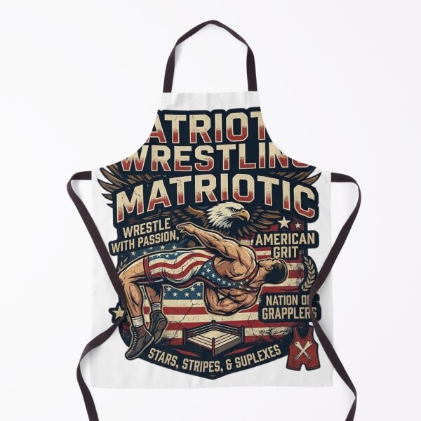 Item preview, Stars, Stripes, & Suplexes - Patriotic American Wrestling Vintage Art designed and sold by Wear Sculpt.
