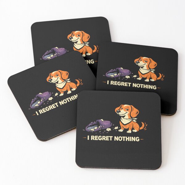 Item preview, I Regret Nothing Funny Dachshund Meme Dog Humor Vintage Style designed and sold by VibeOffline Studio.