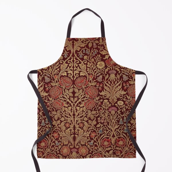 Item preview, Vintage Victorian Red and Gold Symmetrical Floral Tapestry designed and sold by InkedHorizon.