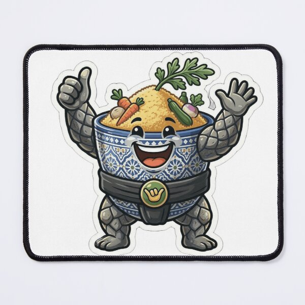 Item preview, Funny Moroccan Sumo Couscous Sticker - Traditional Bowl Warrior Art designed and sold by zakman02.