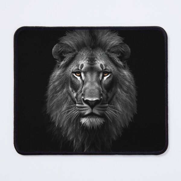 Item preview, Majestic Lion Portrait on a Black Background – Powerful Animal Design designed and sold by LAtelierNoir.