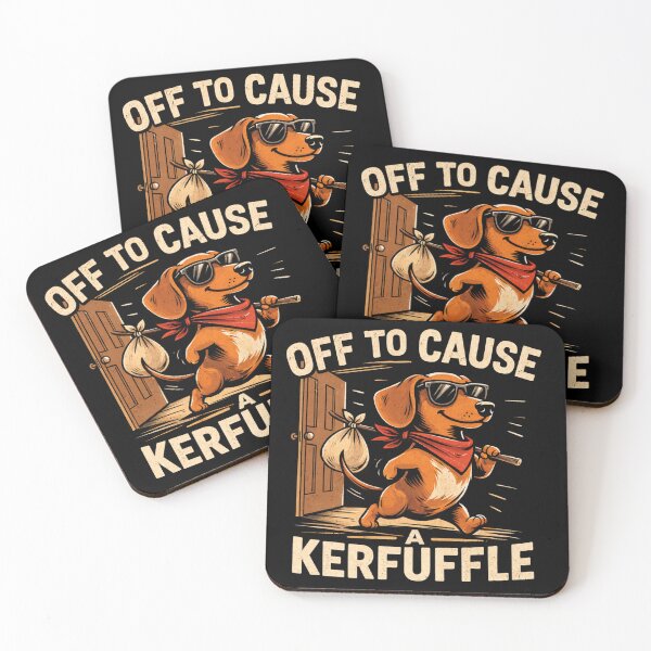Item preview, Off To Cause A Kerfuffle Funny Dachshund Meme Dog Humor Vintage Style designed and sold by VibeOffline Studio.