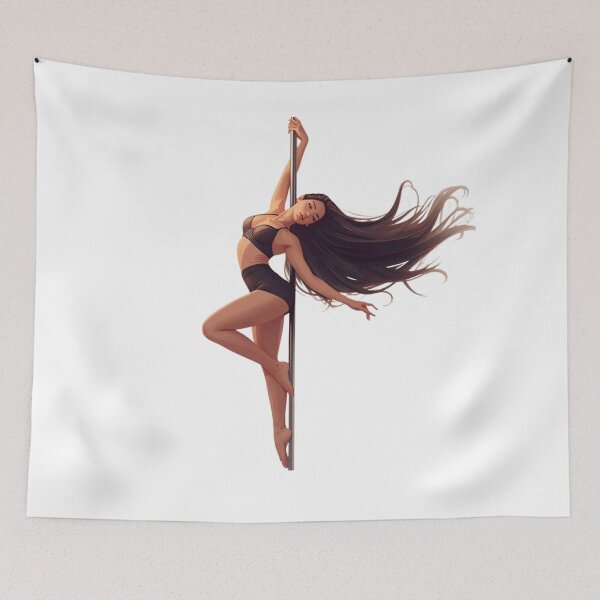 Item preview, Graceful Brunette Pole Dancer - Pole Aesthetic  designed and sold by Stellar Motion by Kornelia.