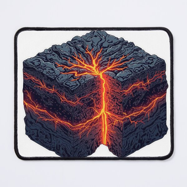 Item preview, Neon Magma Intrusion Geology Art – Lava Breaking Earth Layers designed and sold by Nela Creative Lab.
