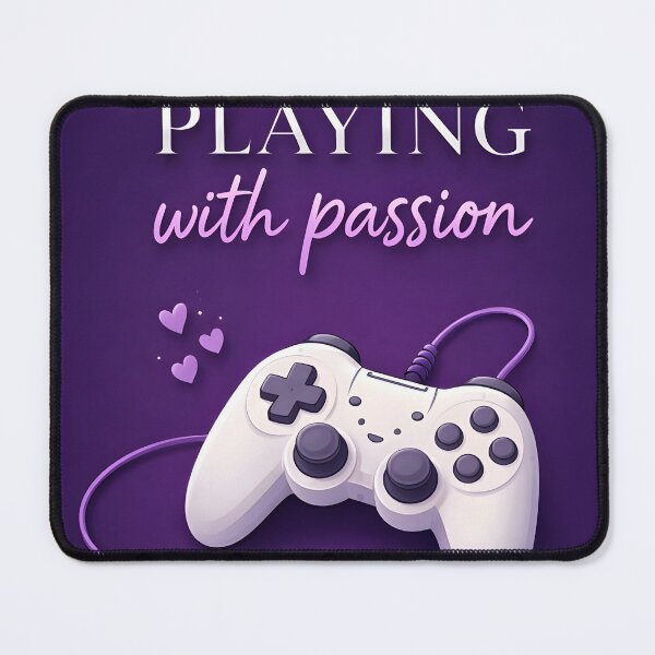 Item preview, Playing With Passion – Cozy Gamer Quote Purple designed and sold by CozyLifeStudio.