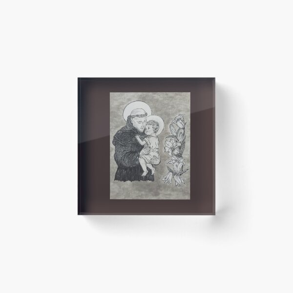 Item preview, Sant'Antonio con Bambino Gesù - Dipinto Originale in Acrilico; Saint Anthony with Child Jesus - Original Acrylic Painting designed and sold by B.D'Alessandro.