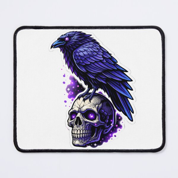 Item preview, Gothic Raven Skull Dark Art Sticker designed and sold by MarchyStudio.