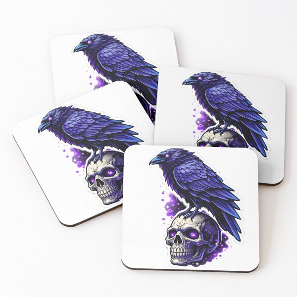 Item preview, Gothic Raven Skull Dark Art Sticker designed and sold by MarchyStudio.