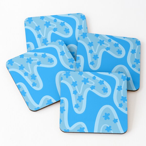 Item preview, Blue Wavy Flower Print designed and sold by she who creates.