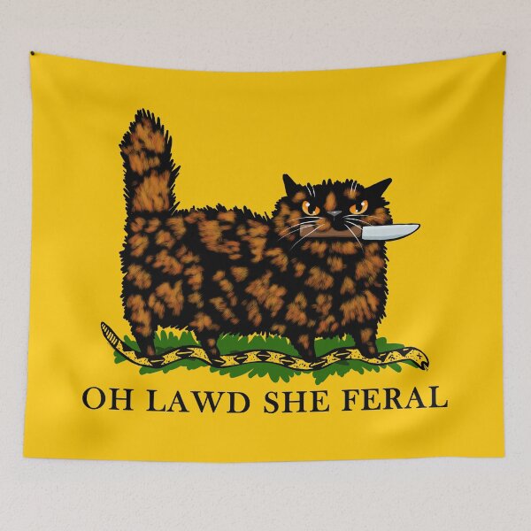 Item preview, Oh Lawd She Feral Tortie designed and sold by KilkennyCat Art.
