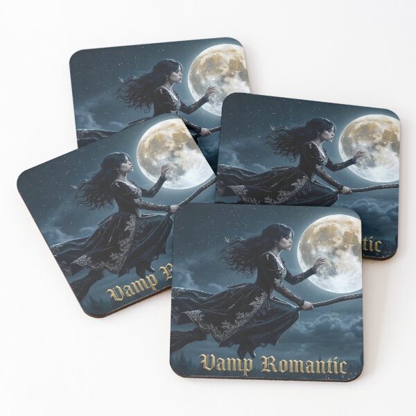 Item preview, Vamp Romantic Witch Flying Towards Full Moon Gothic Aesthetic designed and sold by LIVE_FREE.