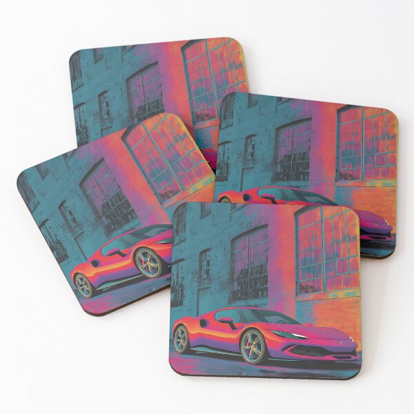 Item preview, Ferrari 296 GTB Colorful Pop Art Car Poster designed and sold by AutoPopStudio.